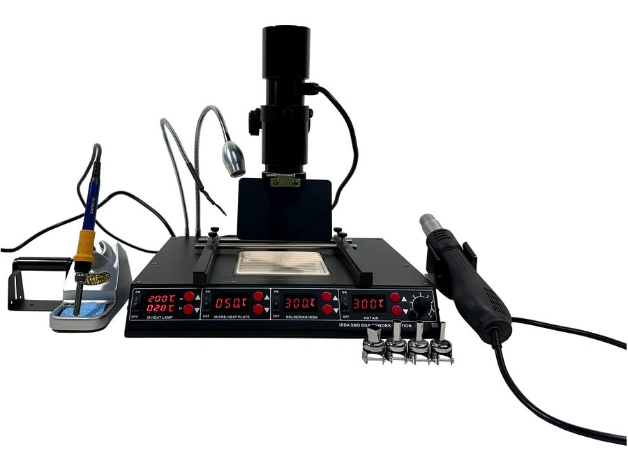 SAIKE 8510D infrared BGA rework station with hot air gun soldering iron and preheating platform
