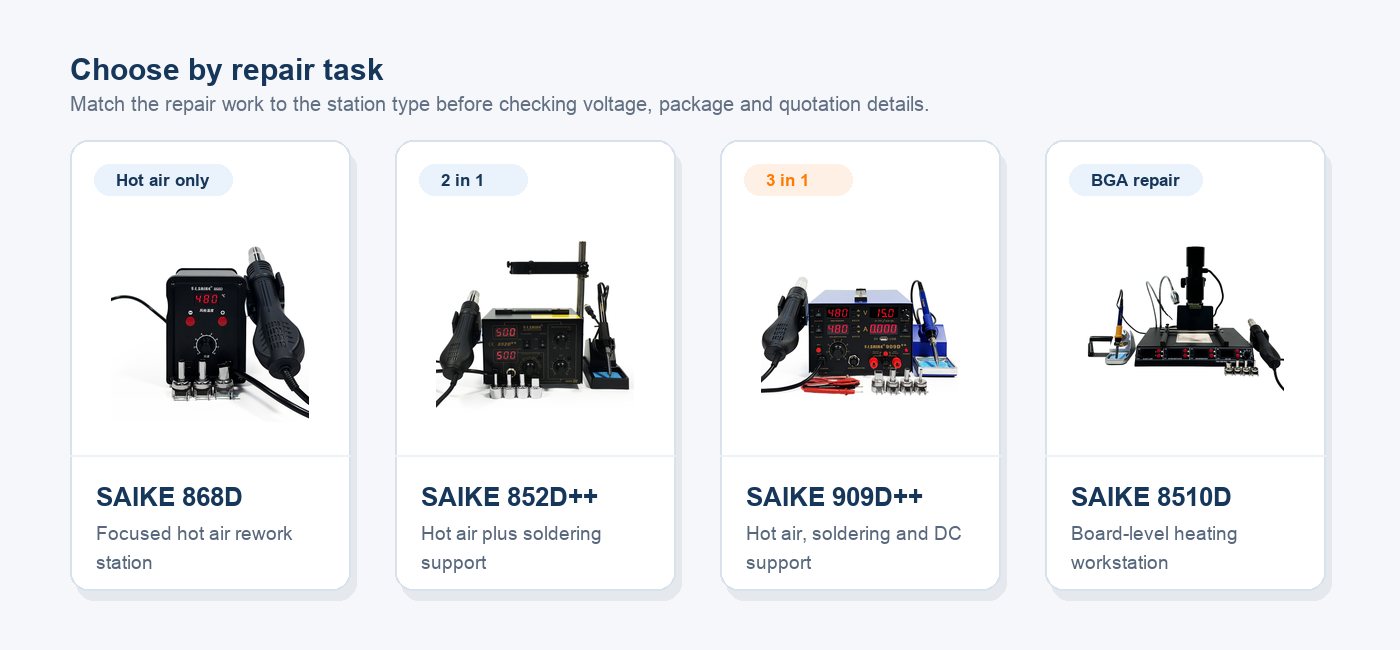 SAIKE hot air rework station selection guide