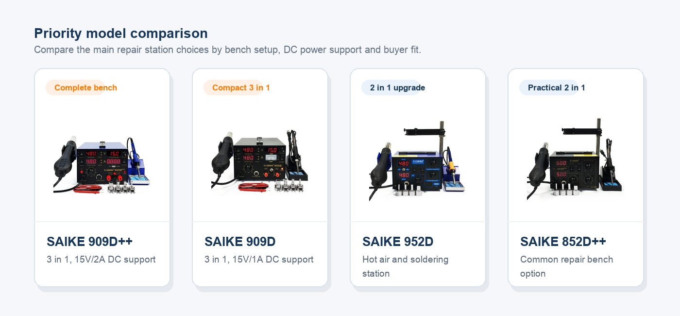 SAIKE 909D++ 909D 952D and 852D++ repair station comparison
